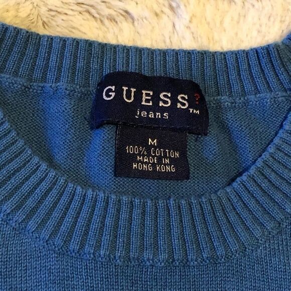 𝅺VINTAGE Guess 100% cotton short sleeves sweater size M - Picture 3 of 9